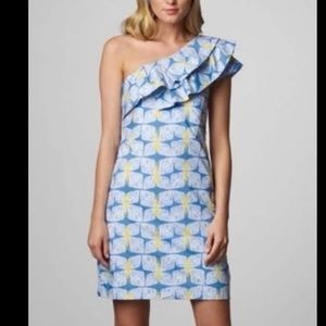 Lilly Pulitzer Sandra one shoulder butterfly dress. Size 6